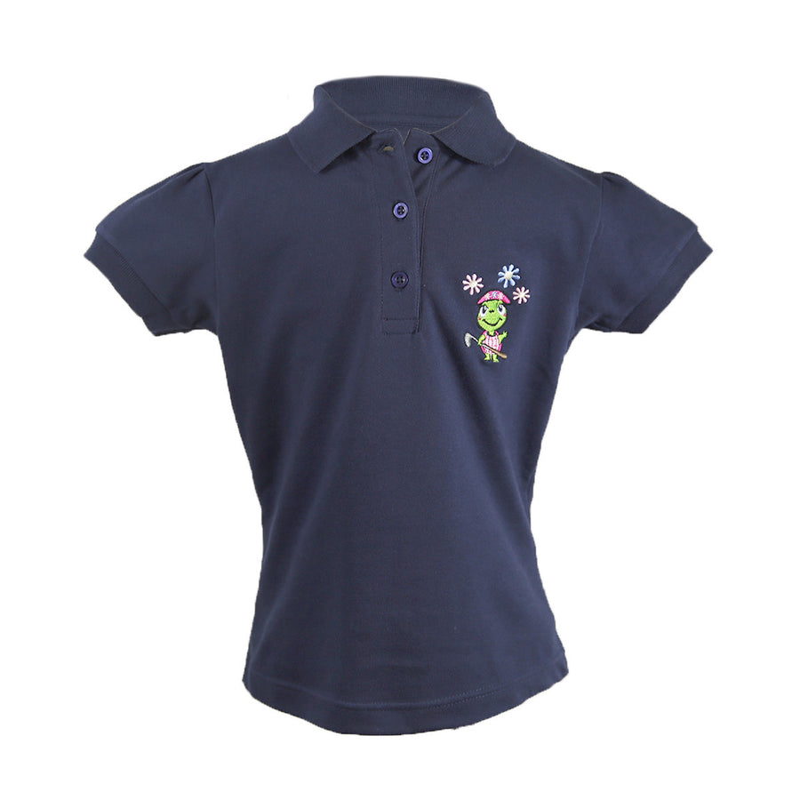 The Cap Sleeve Polo Navy Front